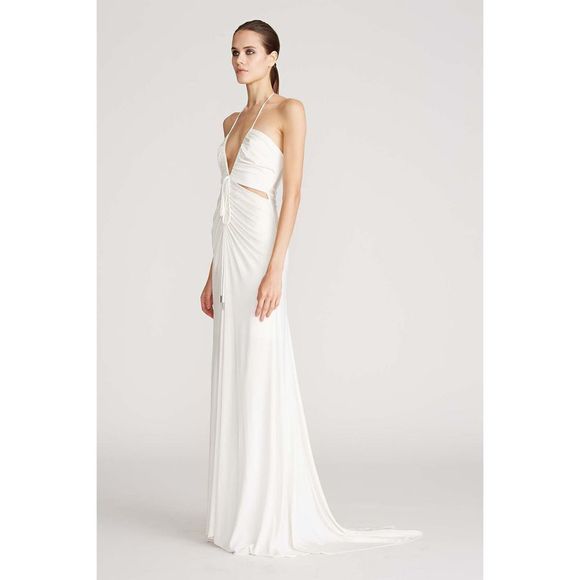 NWT HALSTON GRACE RUCHED JERSEY GOWN - Picture 4 of 10